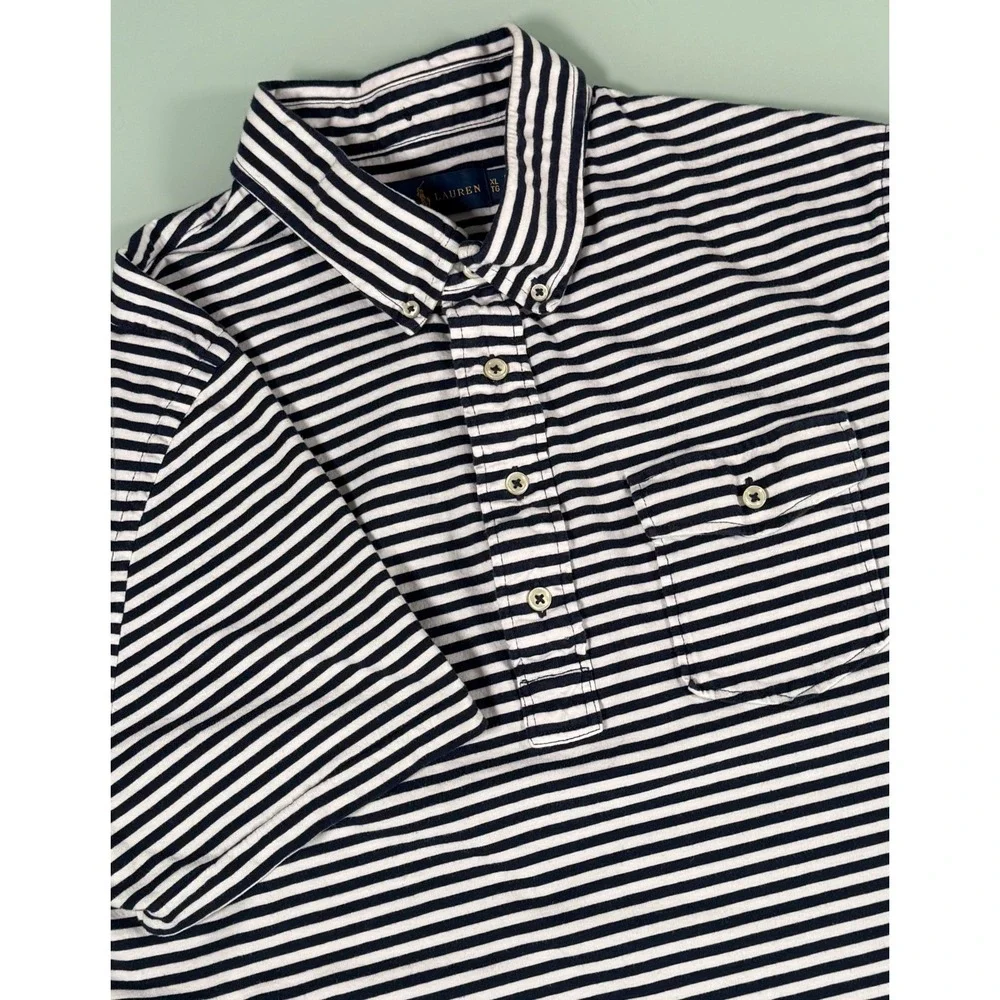 Ralph Lauren Polo Shirt Men's Xl Classic Fit Striped Pony‎ Casual DadCore
